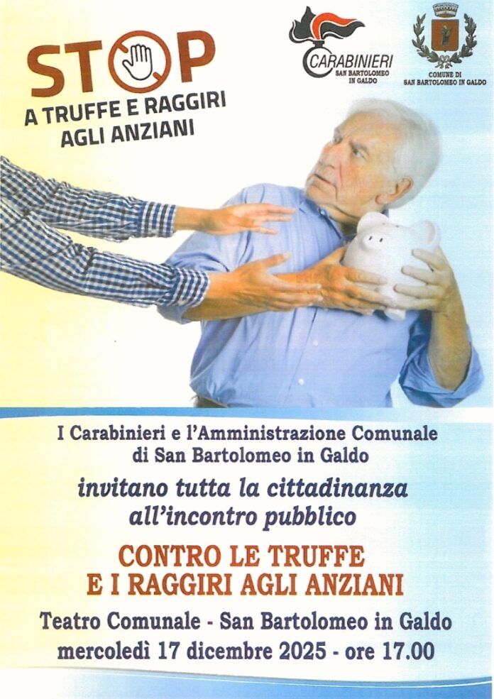 Foto - Incontro 'truffe agli anziani' San Bartolomeo in Galdo (Bn) - Locandina