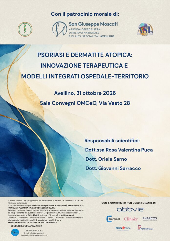 ospedale Avellino, psoriasi e dermatite atopica: un convegno sulle nuove cure